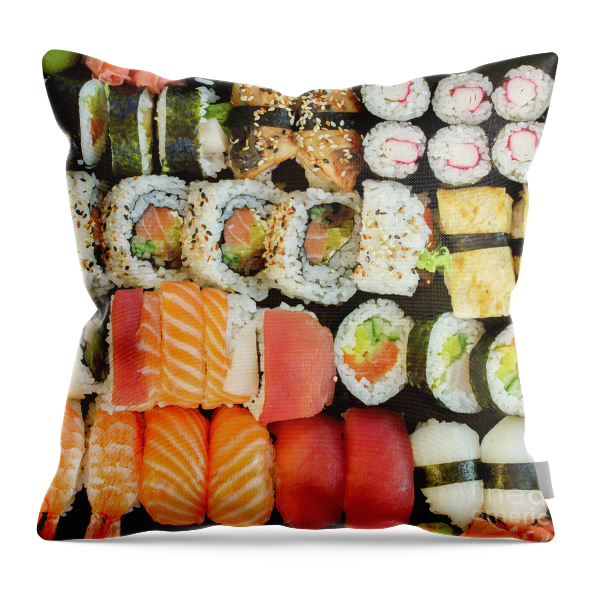 Sushi Throw Pillow featuring the photograph Sushi #2 by Anastasy Yarmolovich