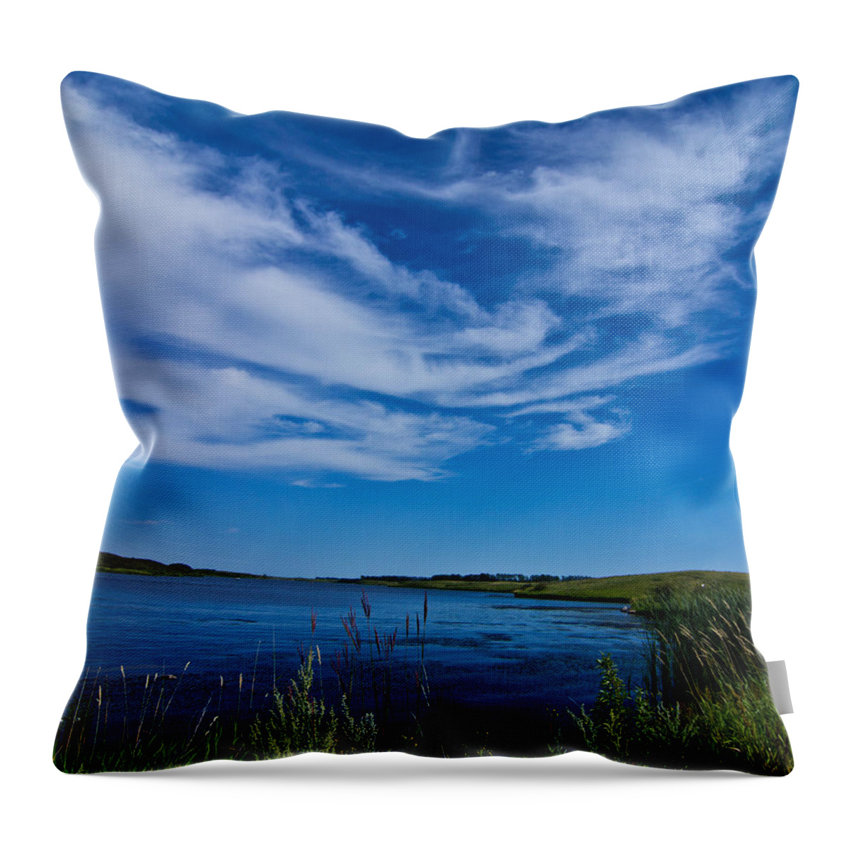 Clouds Throw Pillow featuring the photograph Swirly Clouds over Mt. Carmel #1 by Jana Rosenkranz