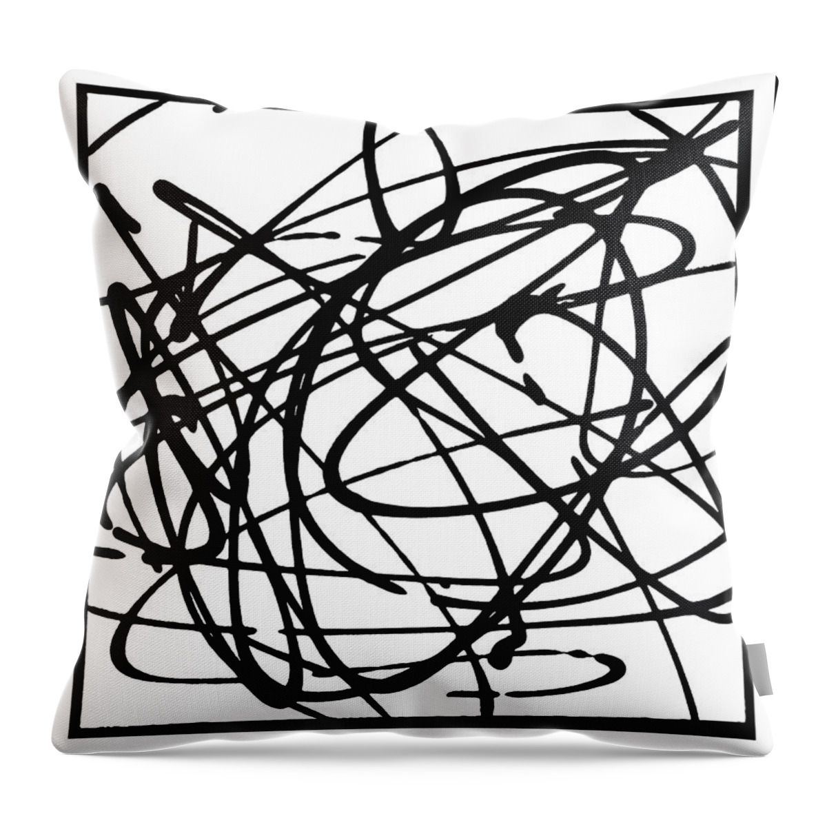 Abstract Throw Pillow featuring the painting The B-Boy As... #1 by Ismael Cavazos