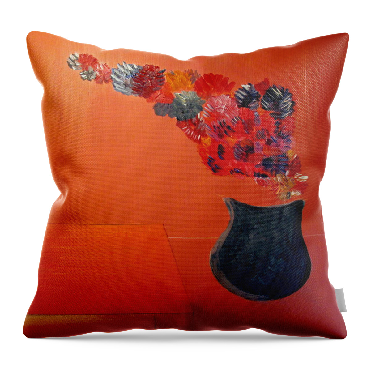 Still Life Throw Pillow featuring the painting The Blue Vase #1 by Bill OConnor