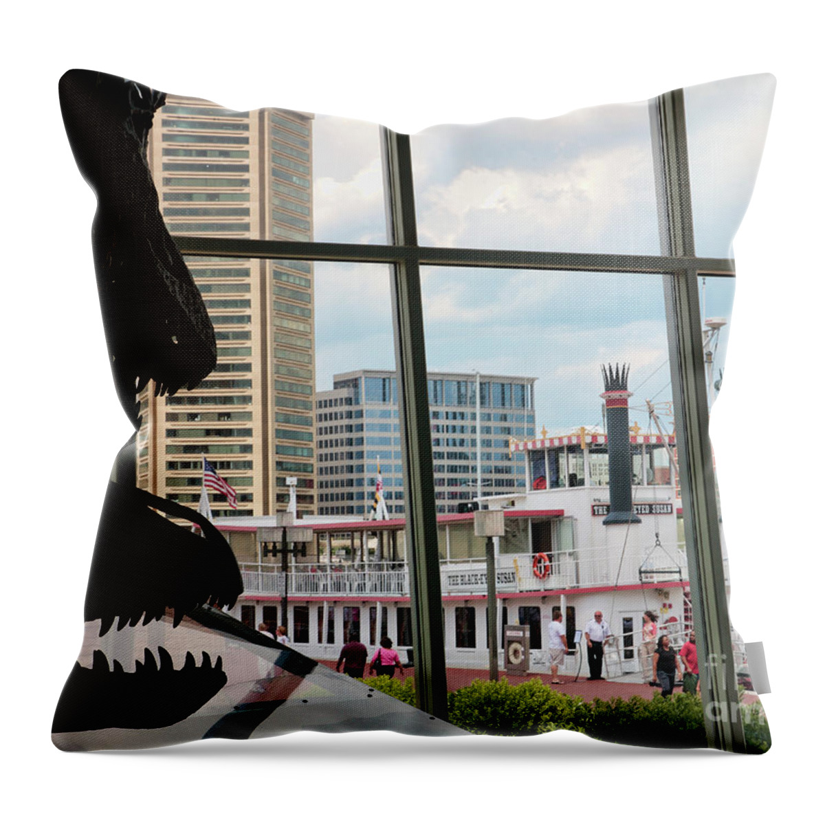 Baltimore Throw Pillow featuring the photograph The Dinosaurs that Ate Baltimore #1 by William Kuta