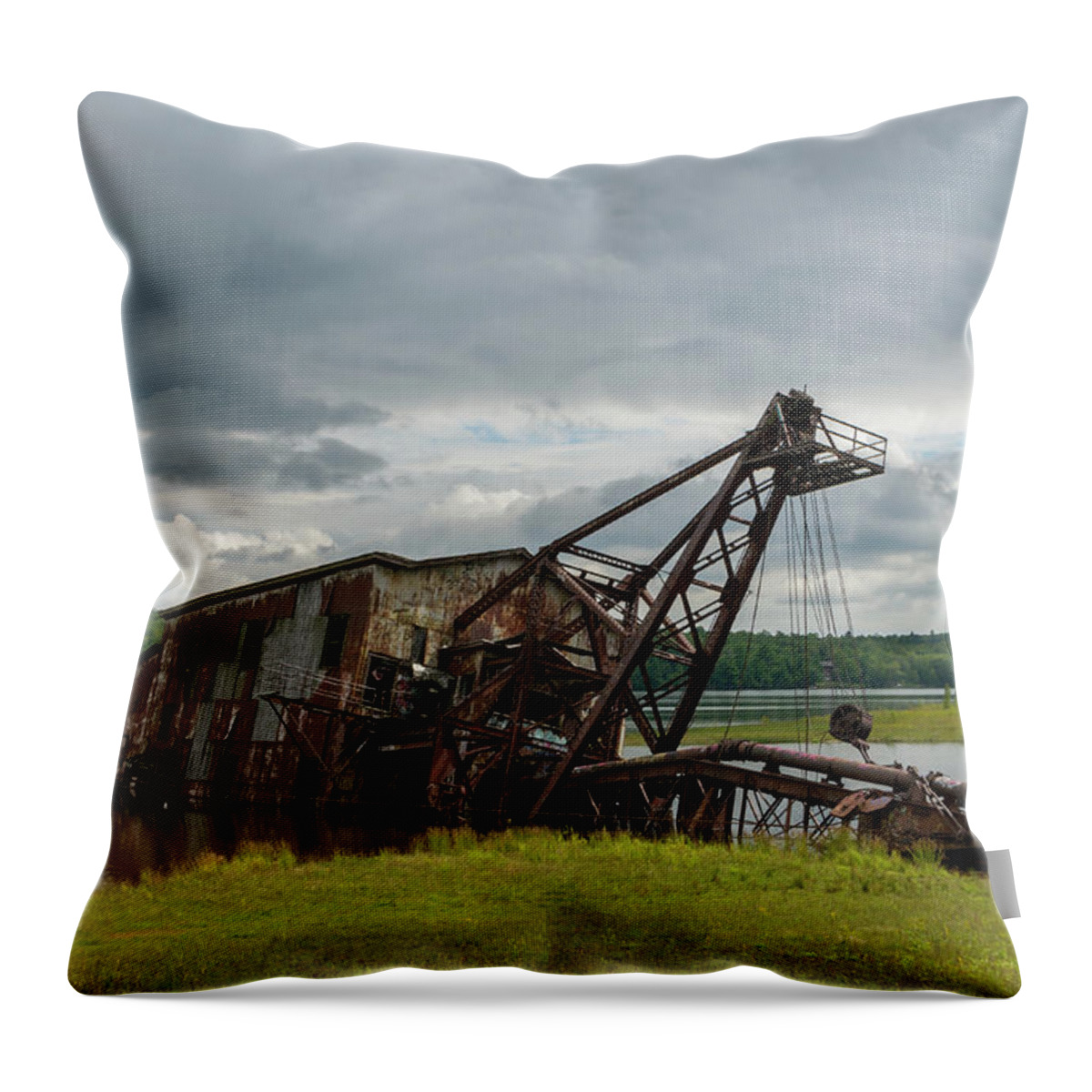 Quincy Mine Throw Pillow featuring the photograph The Dredge #1 by Steve L'Italien