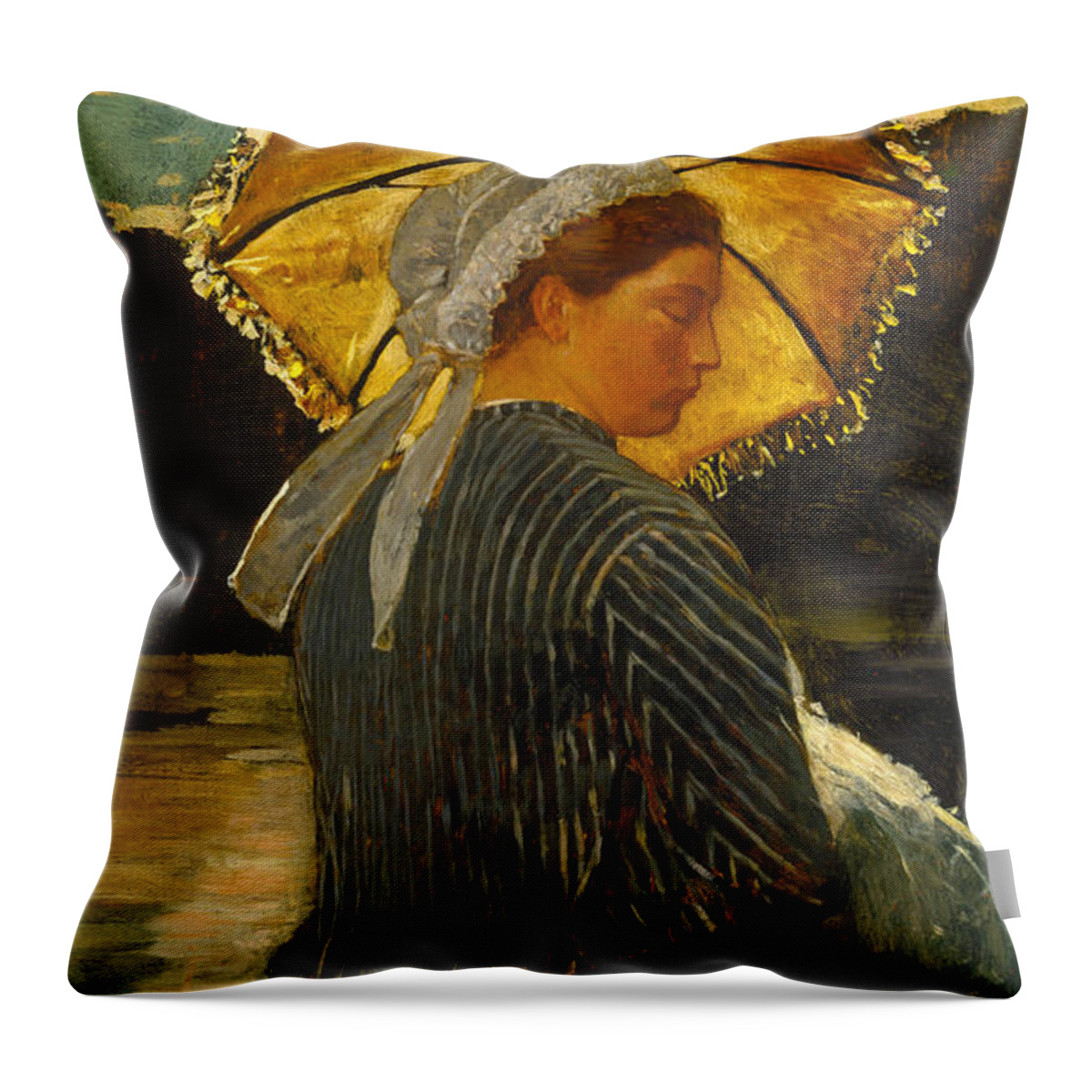 Winslow Homer Throw Pillow featuring the painting The Nurse #1 by Winslow Homer