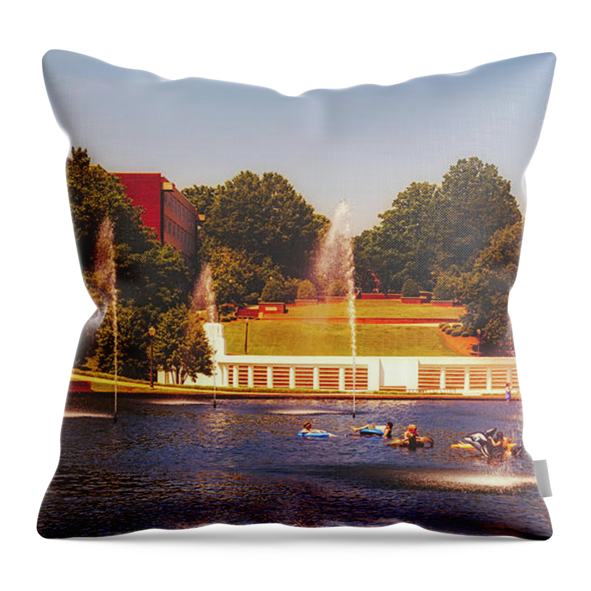 Clemson University Throw Pillow featuring the photograph The Reflection Pond - Clemson University #1 by Mountain Dreams