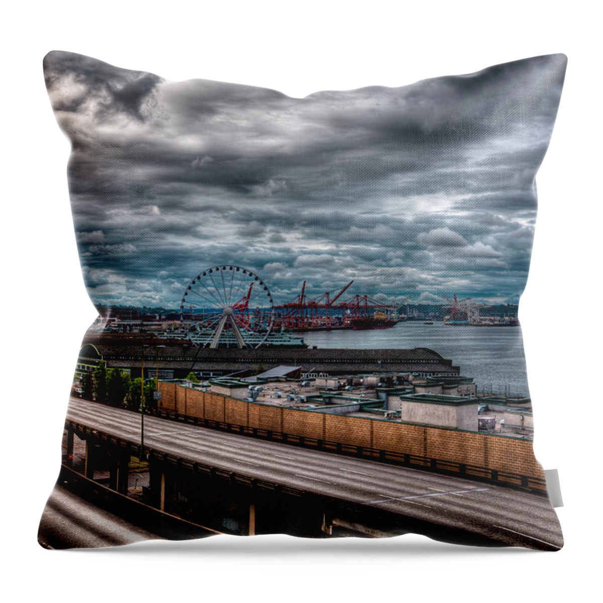 The Seattle Skyline Throw Pillow featuring the photograph The Seattle Skyline #1 by David Patterson