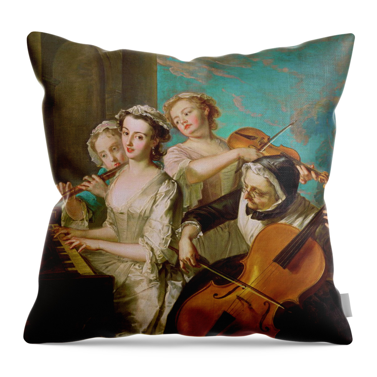Painting Throw Pillow featuring the painting The Sense of Hearing #2 by Mountain Dreams