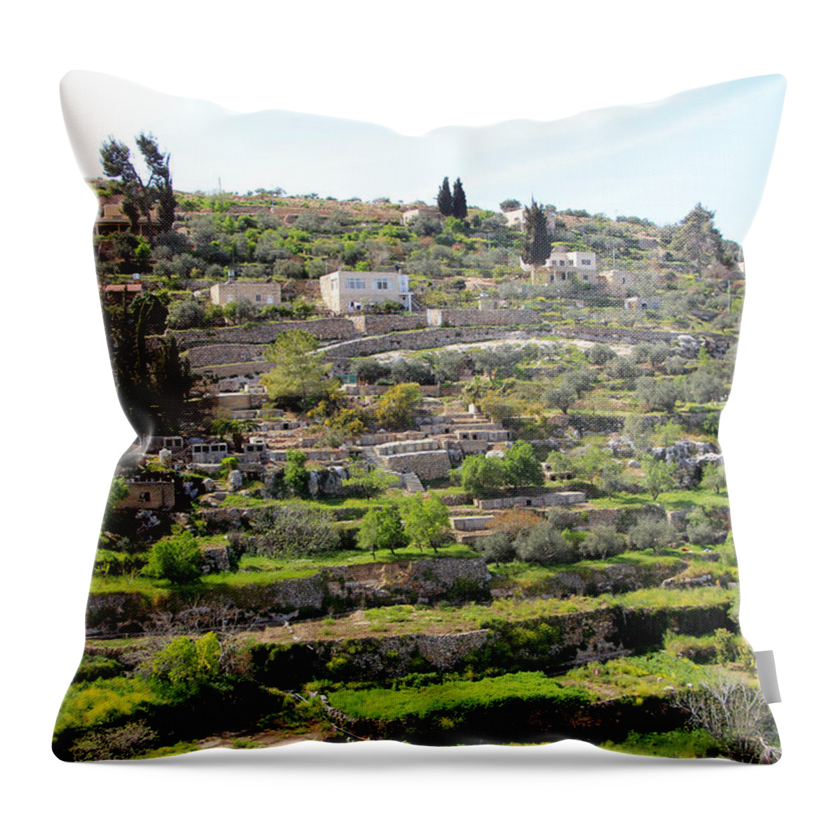 Battir Throw Pillow featuring the photograph The Village #1 by Munir Alawi