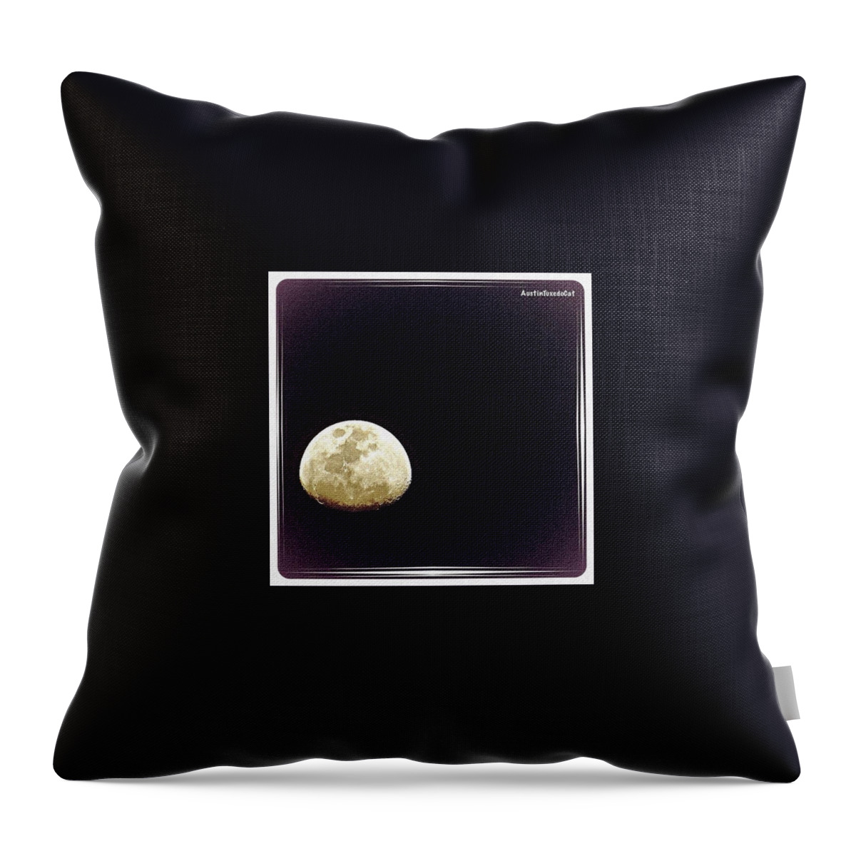 Beautiful Throw Pillow featuring the photograph #throwbackthursday Last Night's #moon #1 by Austin Tuxedo Cat