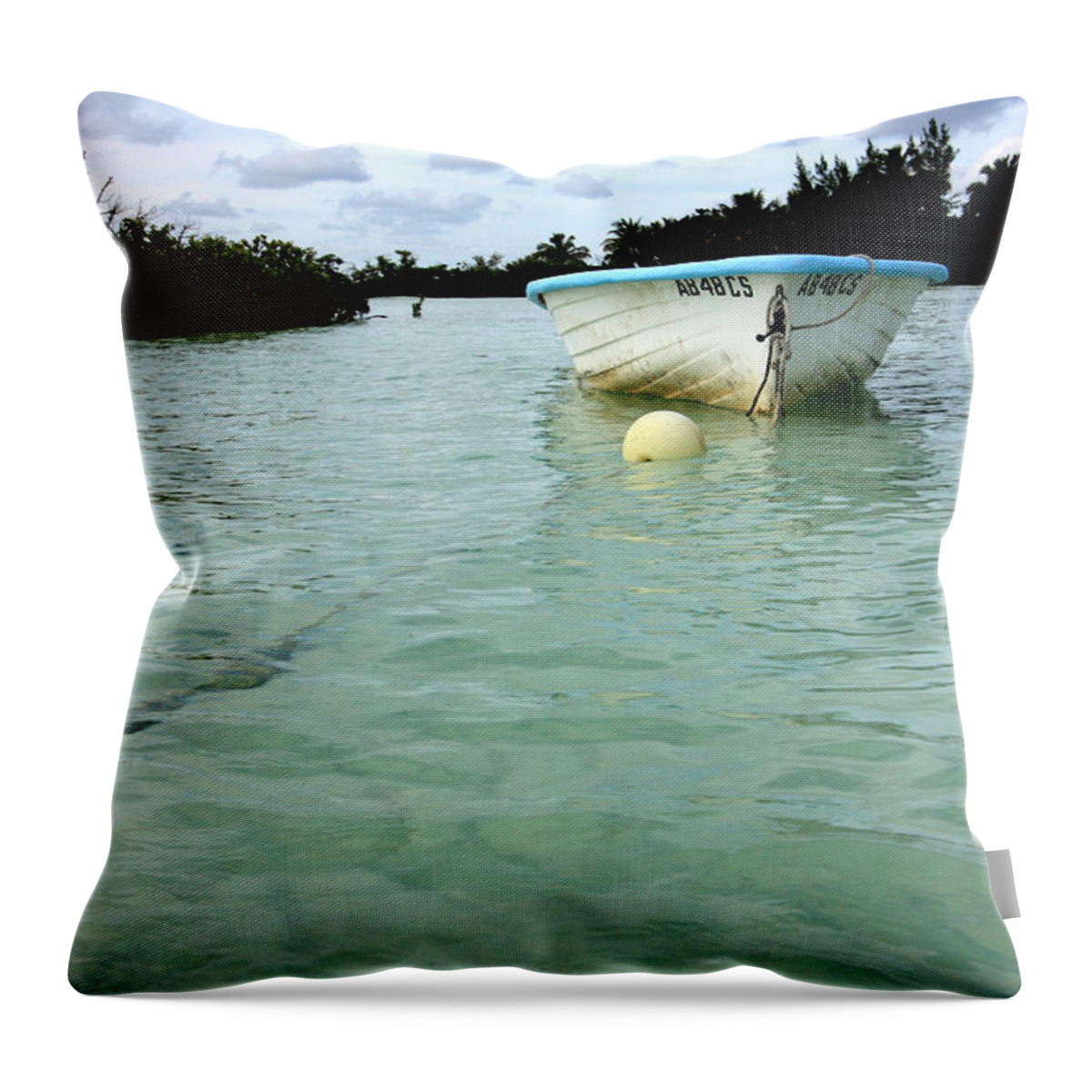 Boats Throw Pillow featuring the photograph Tied Up #1 by Mary Haber