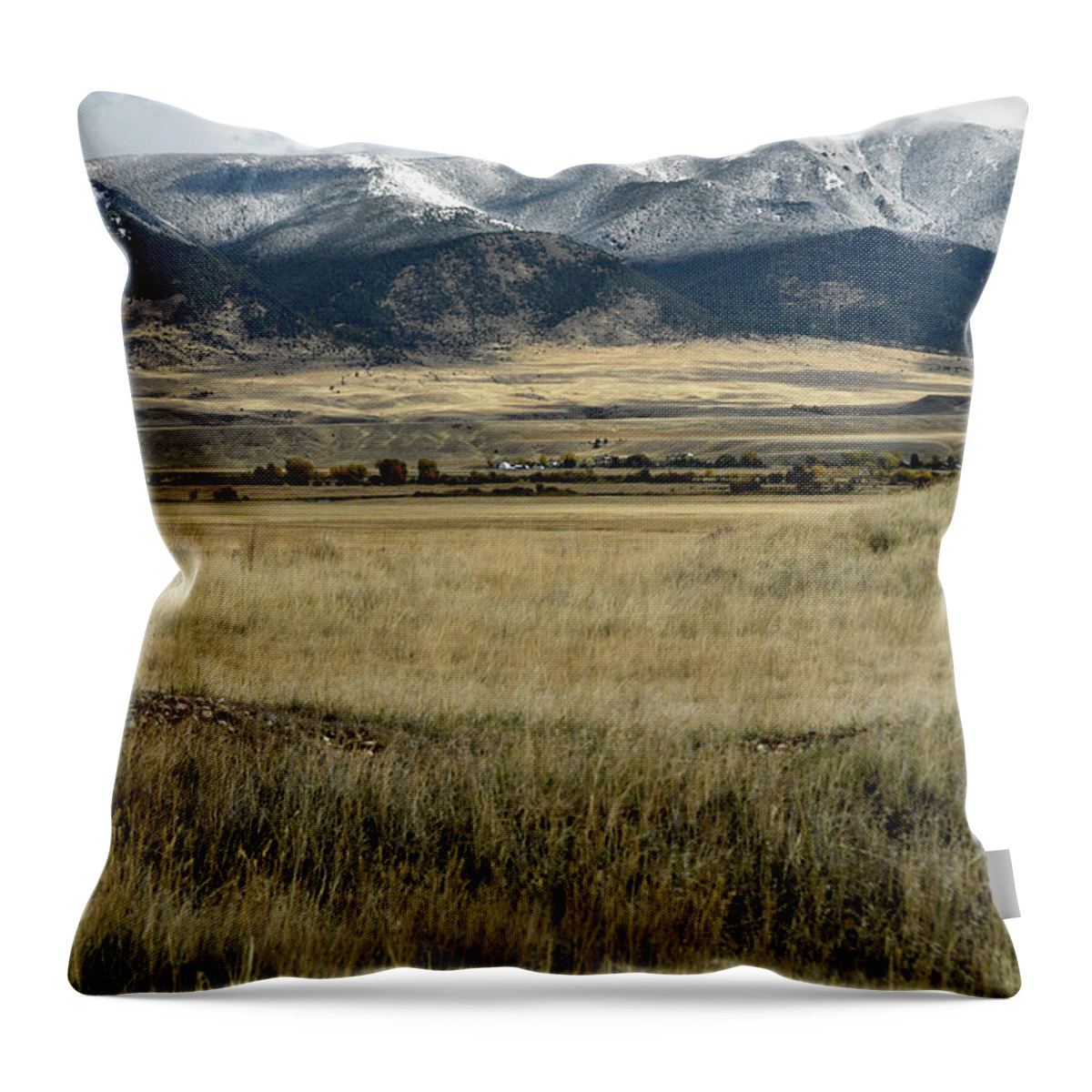 Tobacco Root Mountains Throw Pillow featuring the photograph Tobacco Root Mountains #2 by Cindy Murphy - NightVisions
