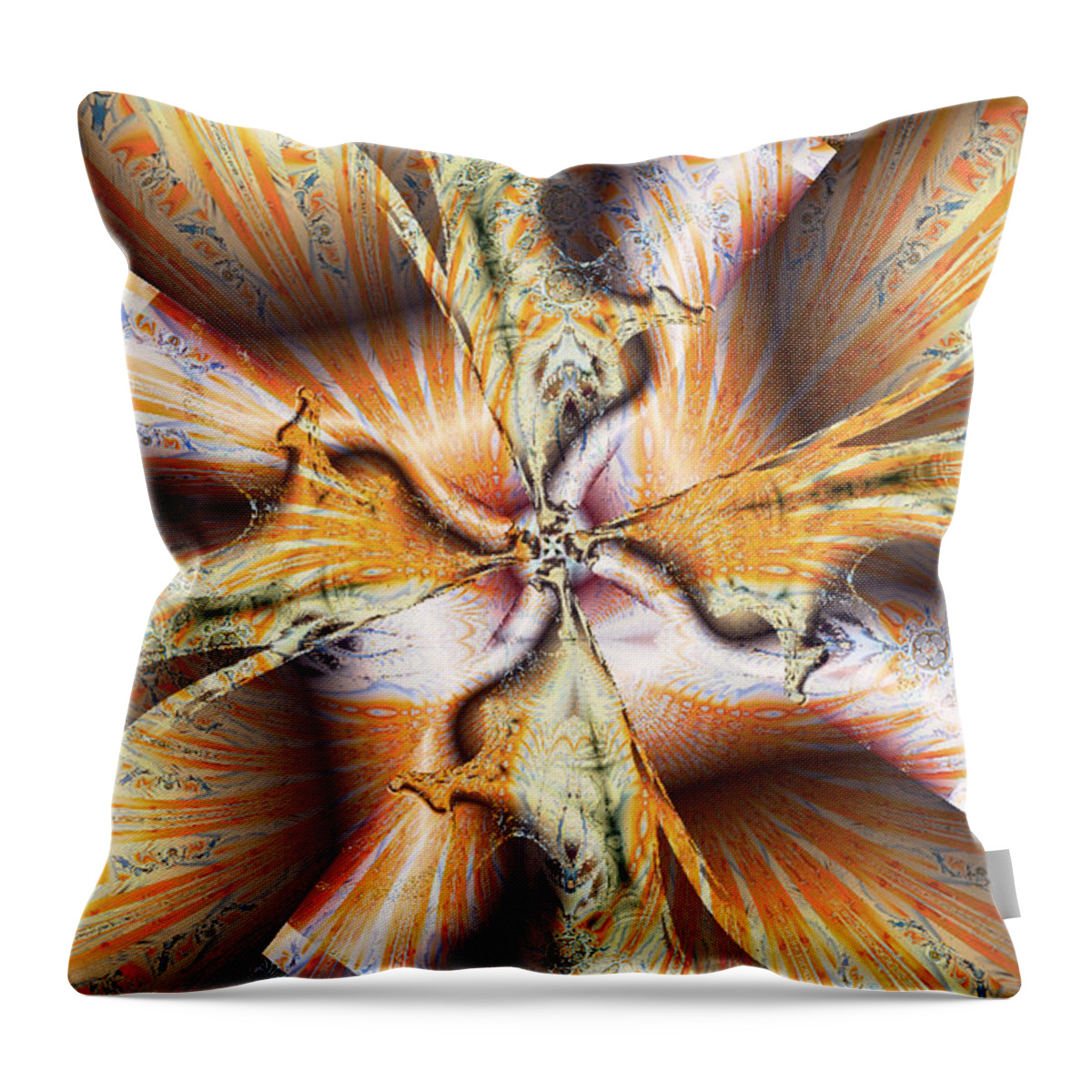 Abstract Throw Pillow featuring the digital art Toffee Pull #1 by Jim Pavelle
