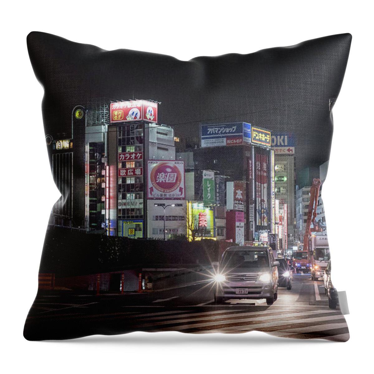 Pedestrians Throw Pillow featuring the photograph Tokyo Streets, Japan #1 by Perry Rodriguez