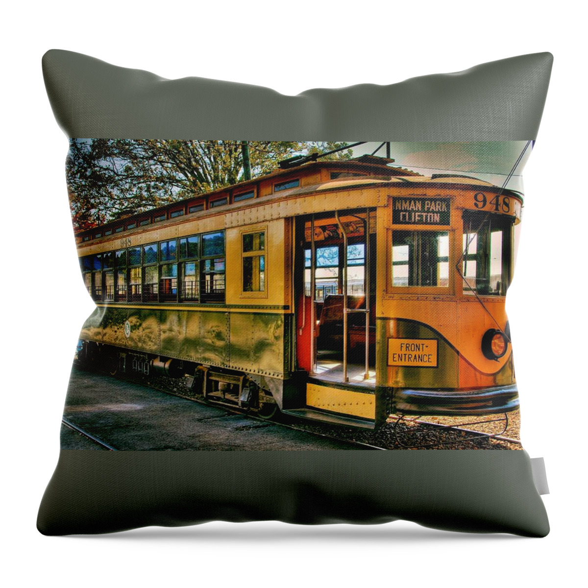 Tram Throw Pillow featuring the photograph Tram #1 by Jackie Russo