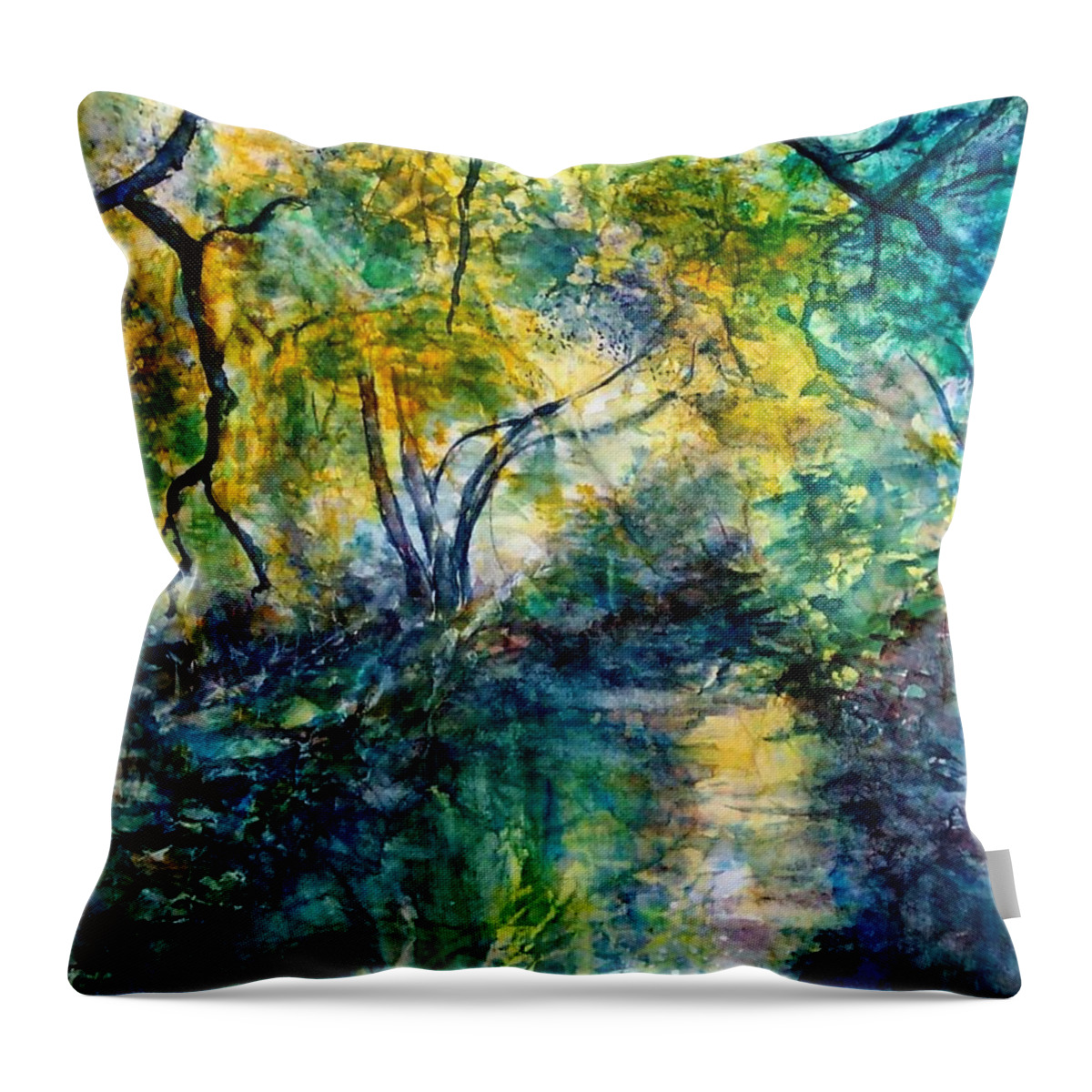 Water Scene Throw Pillow featuring the painting Tranquility by Norma Boeckler