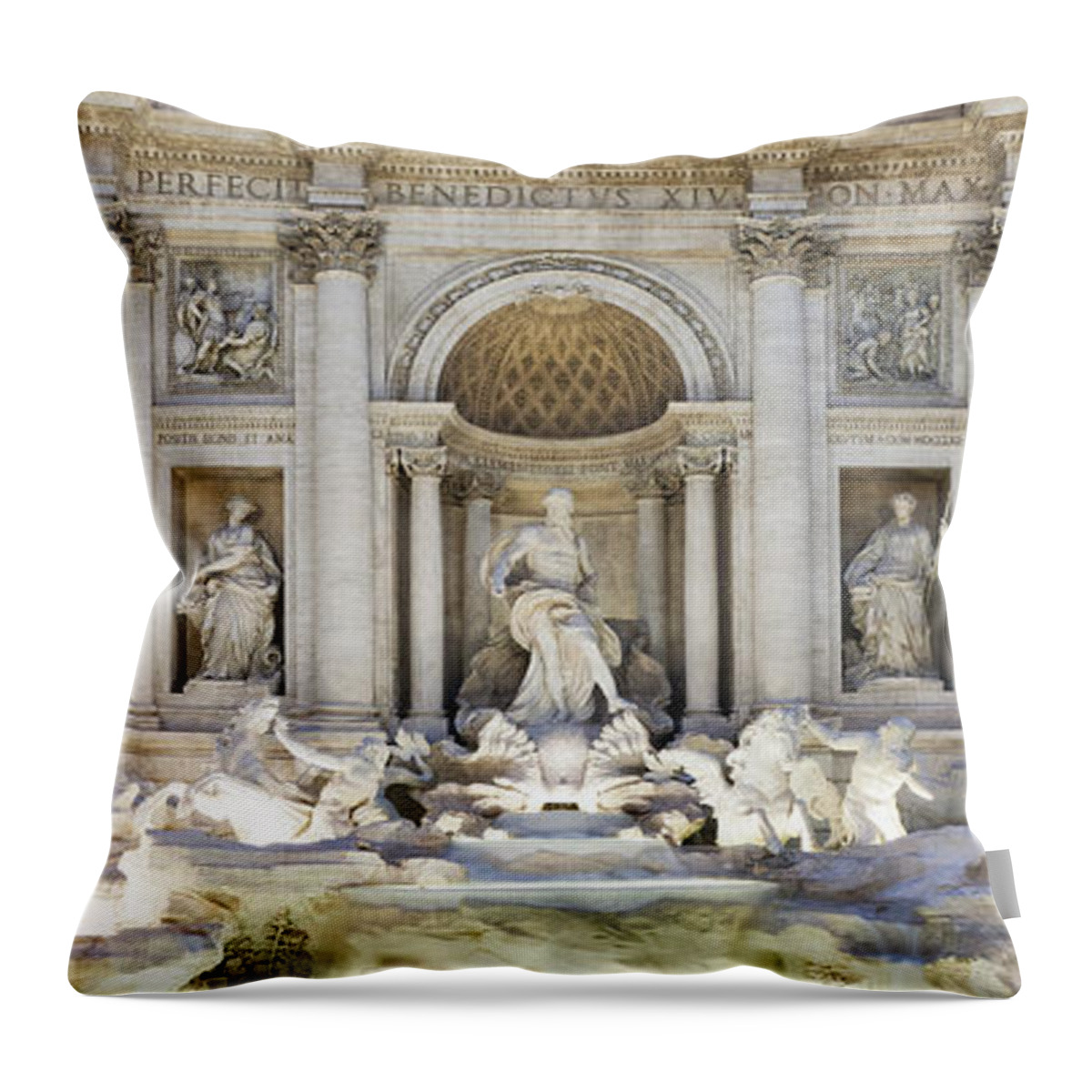 Trevi Throw Pillow featuring the photograph Fontana di Trevi by Fabrizio Troiani