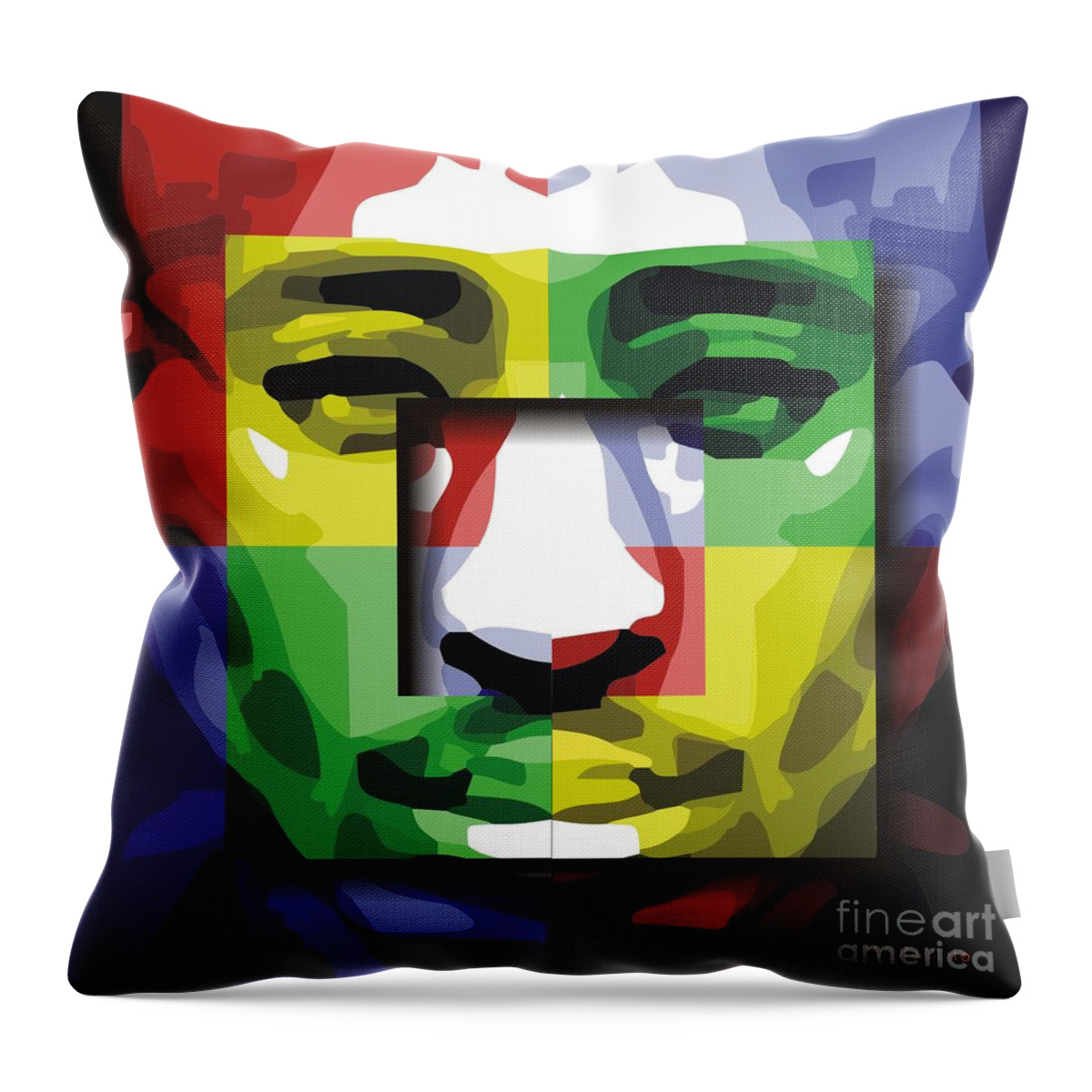 Portraits Throw Pillow featuring the digital art Tupac Squared by Walter Neal