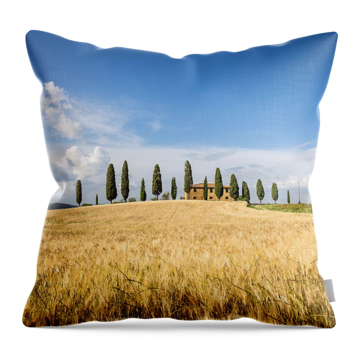 Center Italy Throw Pillow featuring the photograph Tuscan Villa #1 by Stefano Termanini