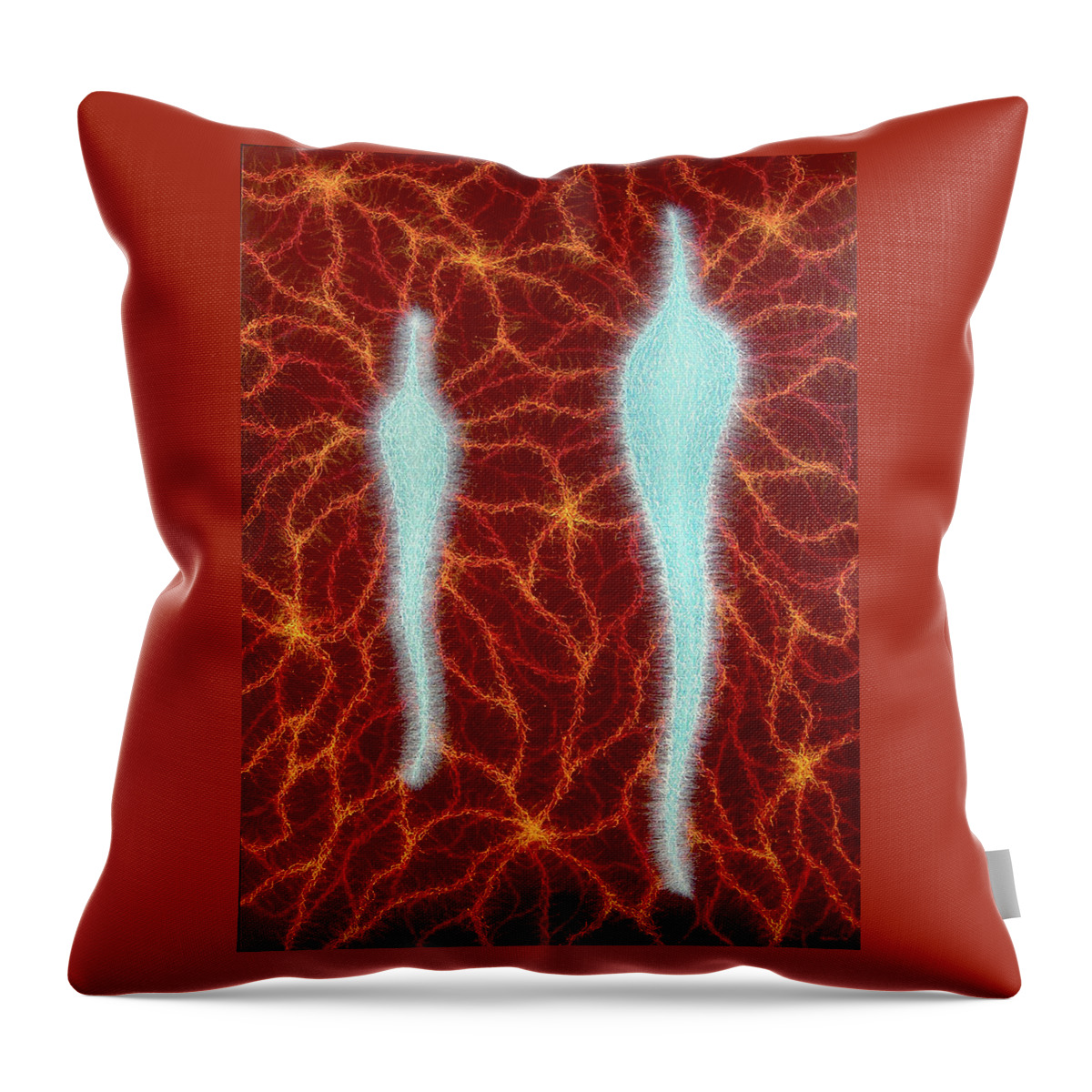 Color Throw Pillow featuring the painting Two Two by Stephen Mauldin