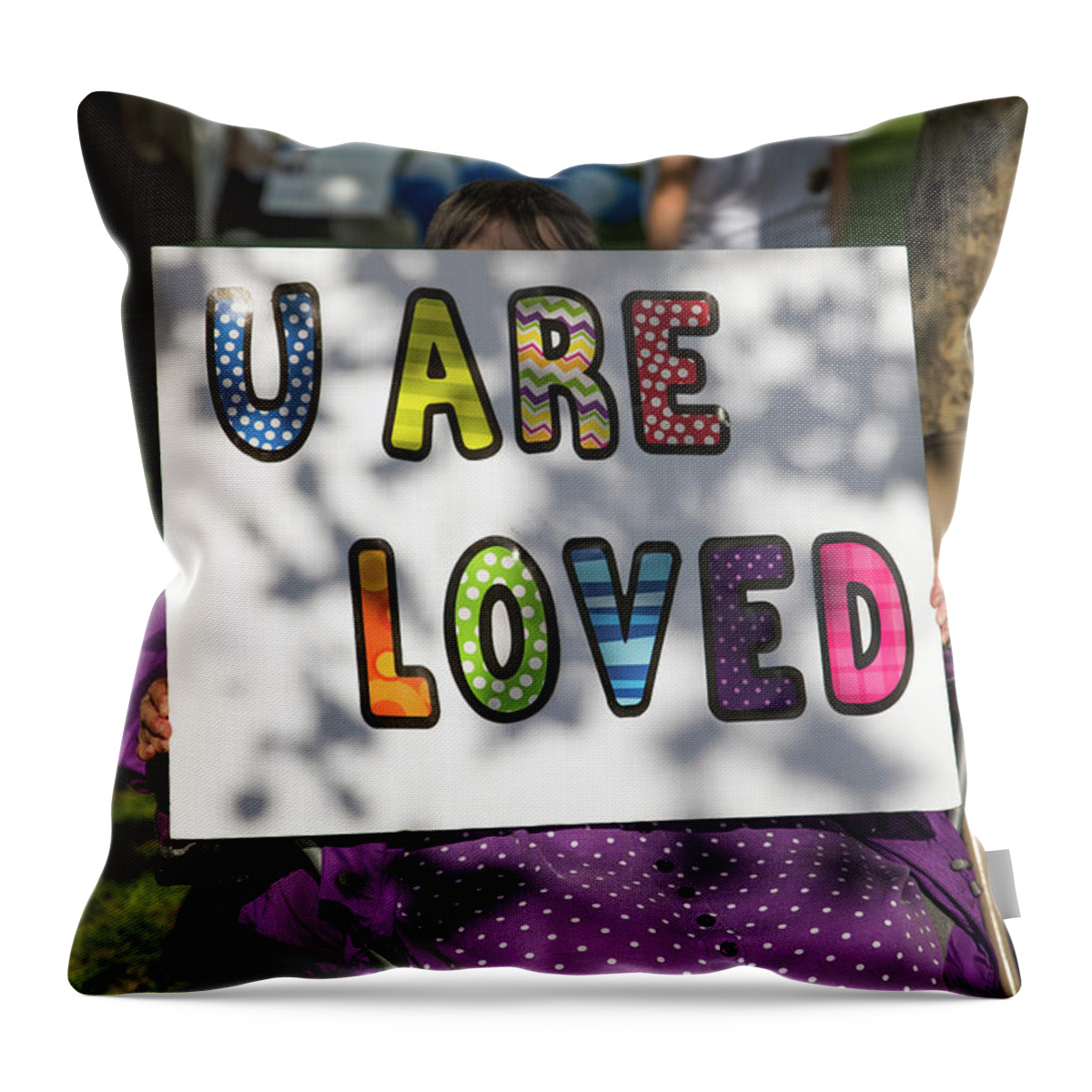 U Are Loved Throw Pillow featuring the photograph U Are Loved #1 by Tom Cochran
