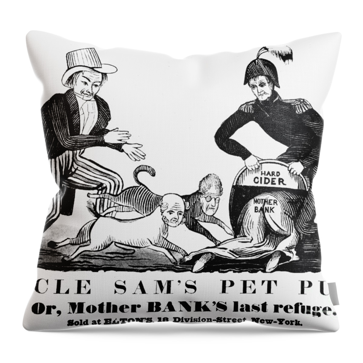 1840 Throw Pillow featuring the photograph Uncle Sam Cartoon, 1840 #1 by Granger