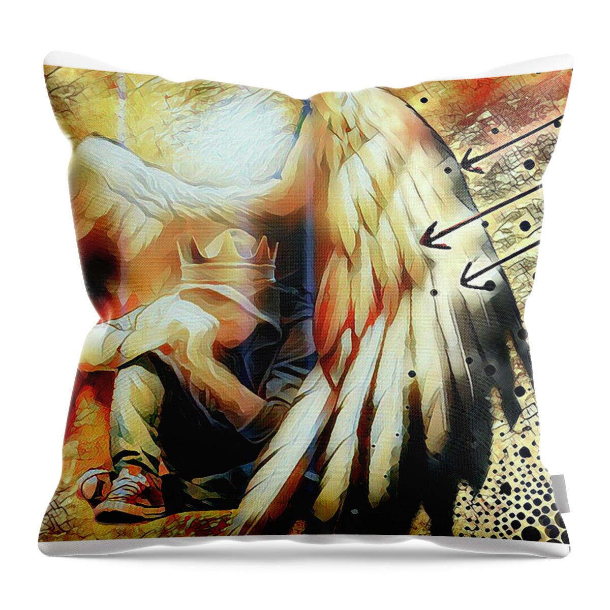 Jennifer Page Throw Pillow featuring the digital art Under His Wings #1 by Jennifer Page
