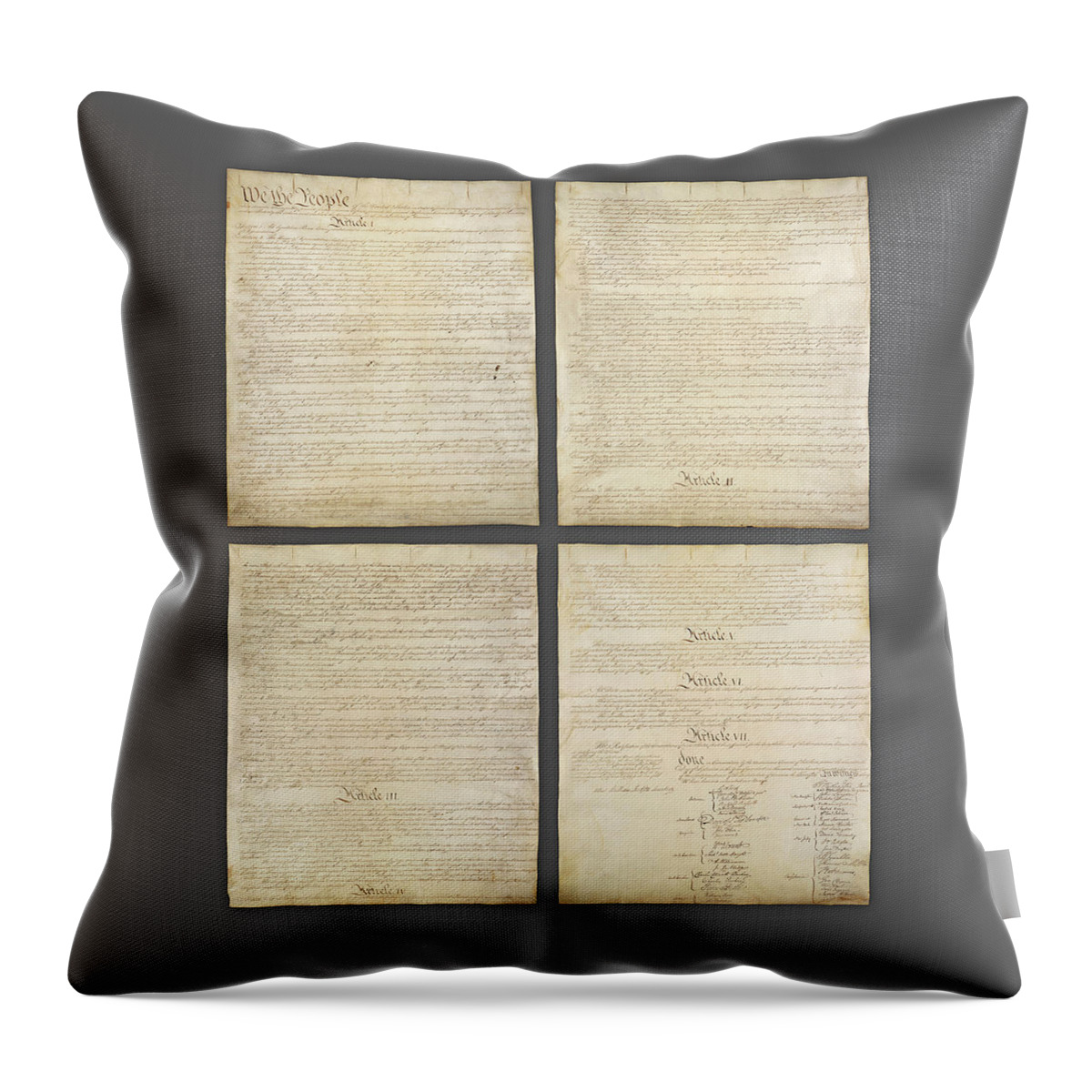 Us Constitution Throw Pillow featuring the photograph United States Constitution, USA #3 by Panoramic Images