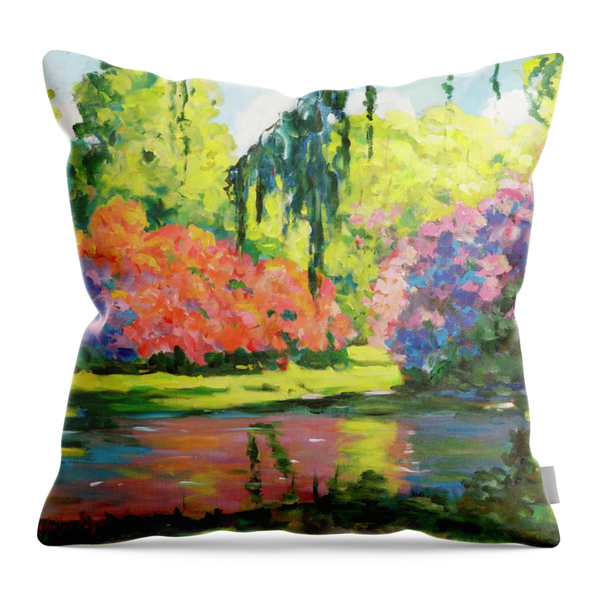 Landscape Throw Pillow featuring the painting Untitled #1 by Ingrid Dohm