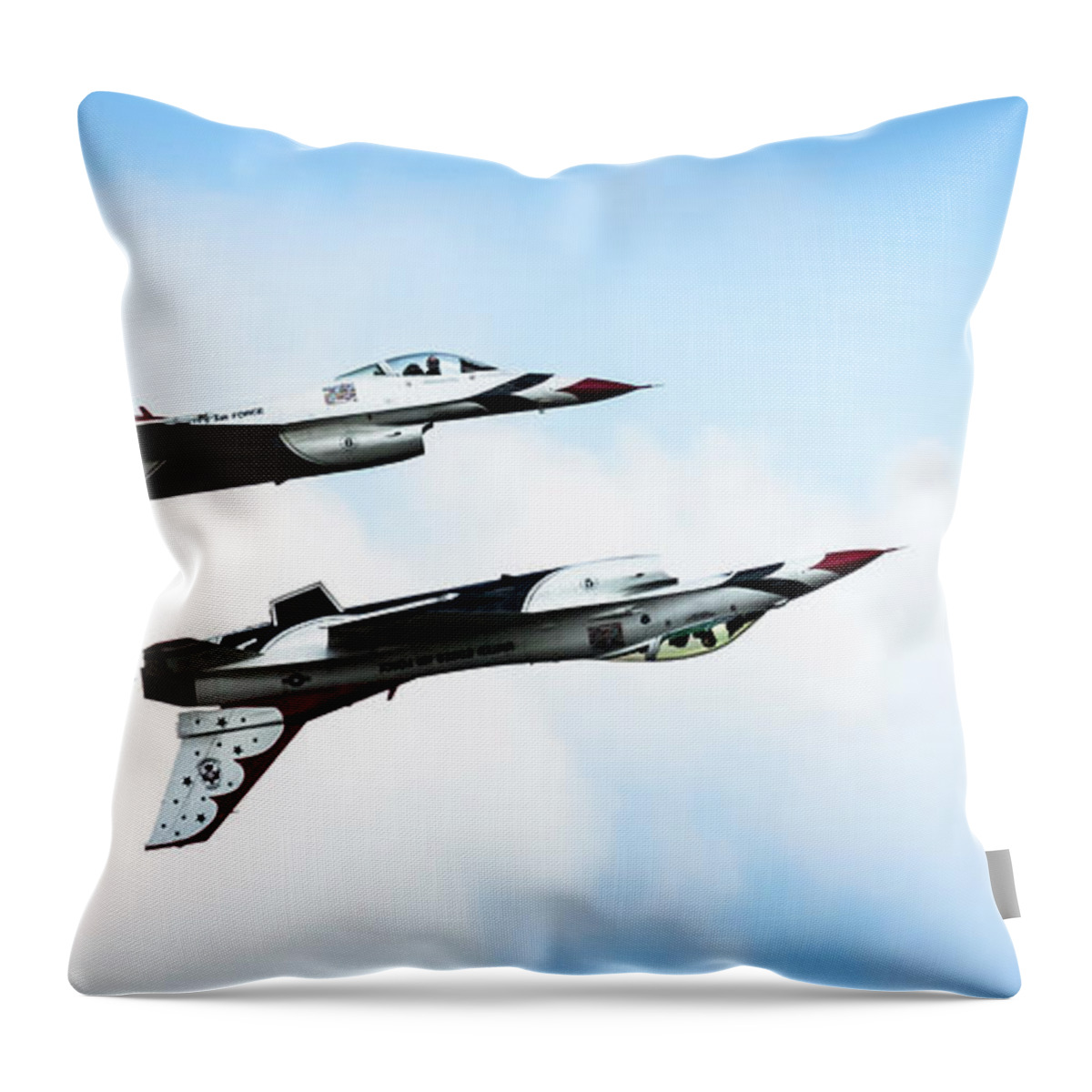 Photo By: L. Burry Throw Pillow featuring the photograph USAF Thunderbirds #3 by Lawrence Burry
