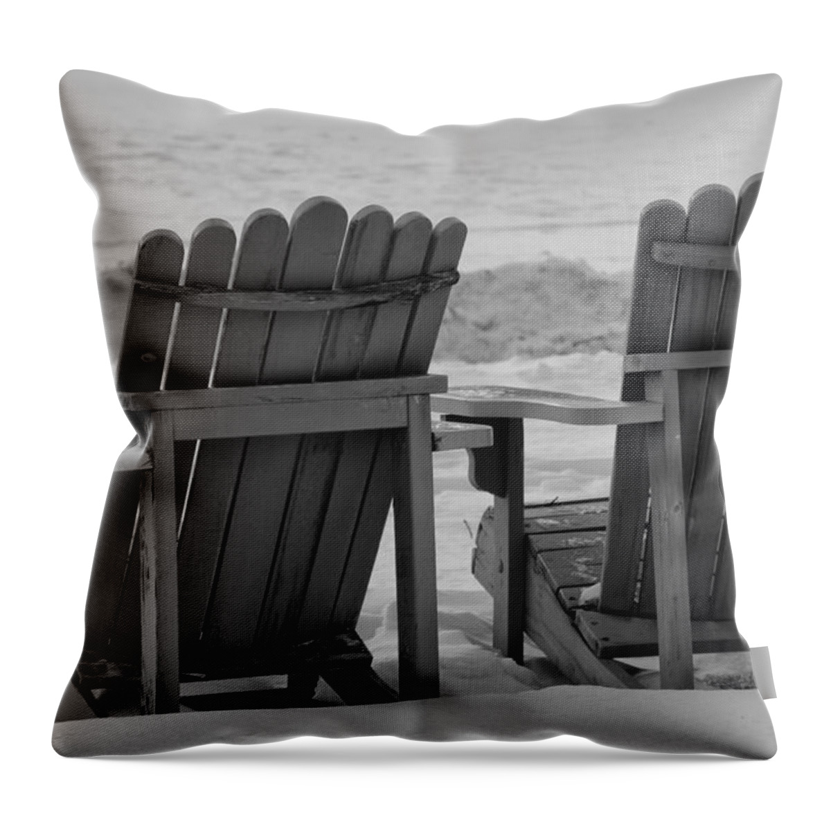 Chairs Throw Pillow featuring the photograph Waiting #1 by Ricardo Dominguez