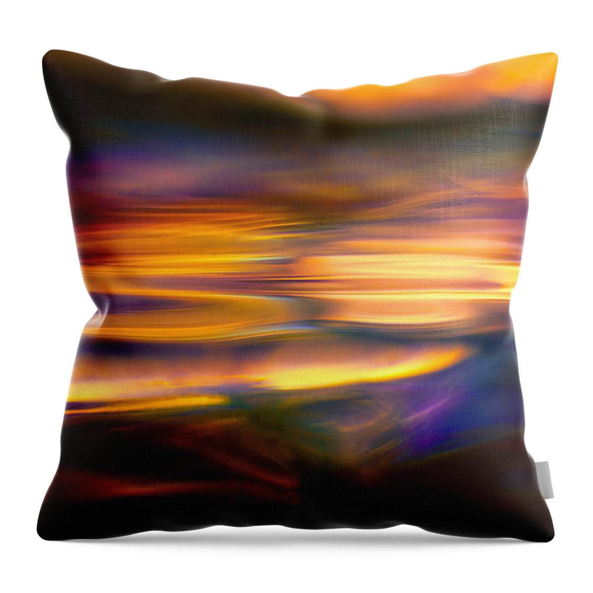 Abstract Throw Pillow featuring the photograph Waves on Dusk #2 by Nilesh Bhange
