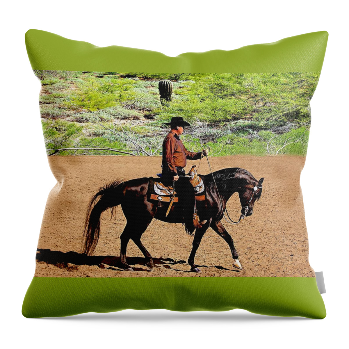 Rider Throw Pillow featuring the photograph Western Pleasure #2 by Barbara Zahno