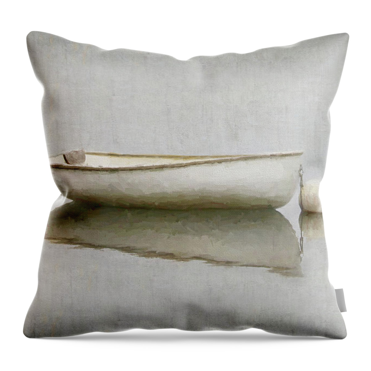 Boat Throw Pillow featuring the photograph White Boat #2 by Karen Lynch