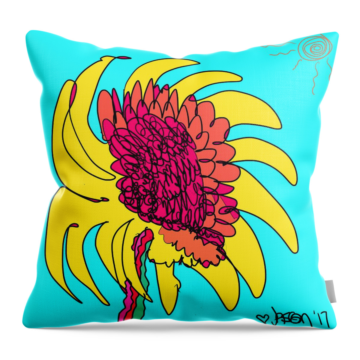 Flower Throw Pillow featuring the digital art Yes. This Is A Flower, Child #1 by Jason Nicholas