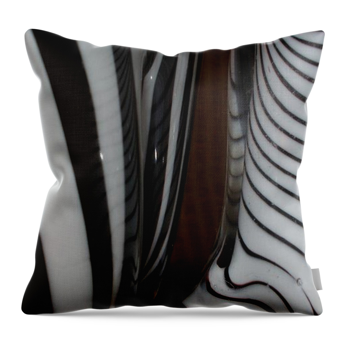 Blac Throw Pillow featuring the photograph Zebra Glass by Maria Bonnier-Perez