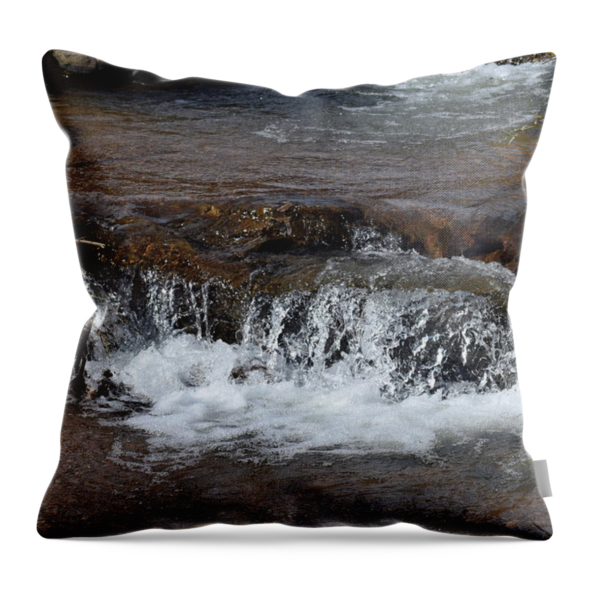 Water Throw Pillow featuring the photograph Waterfall Westcliffe CO #1 by Margarethe Binkley
