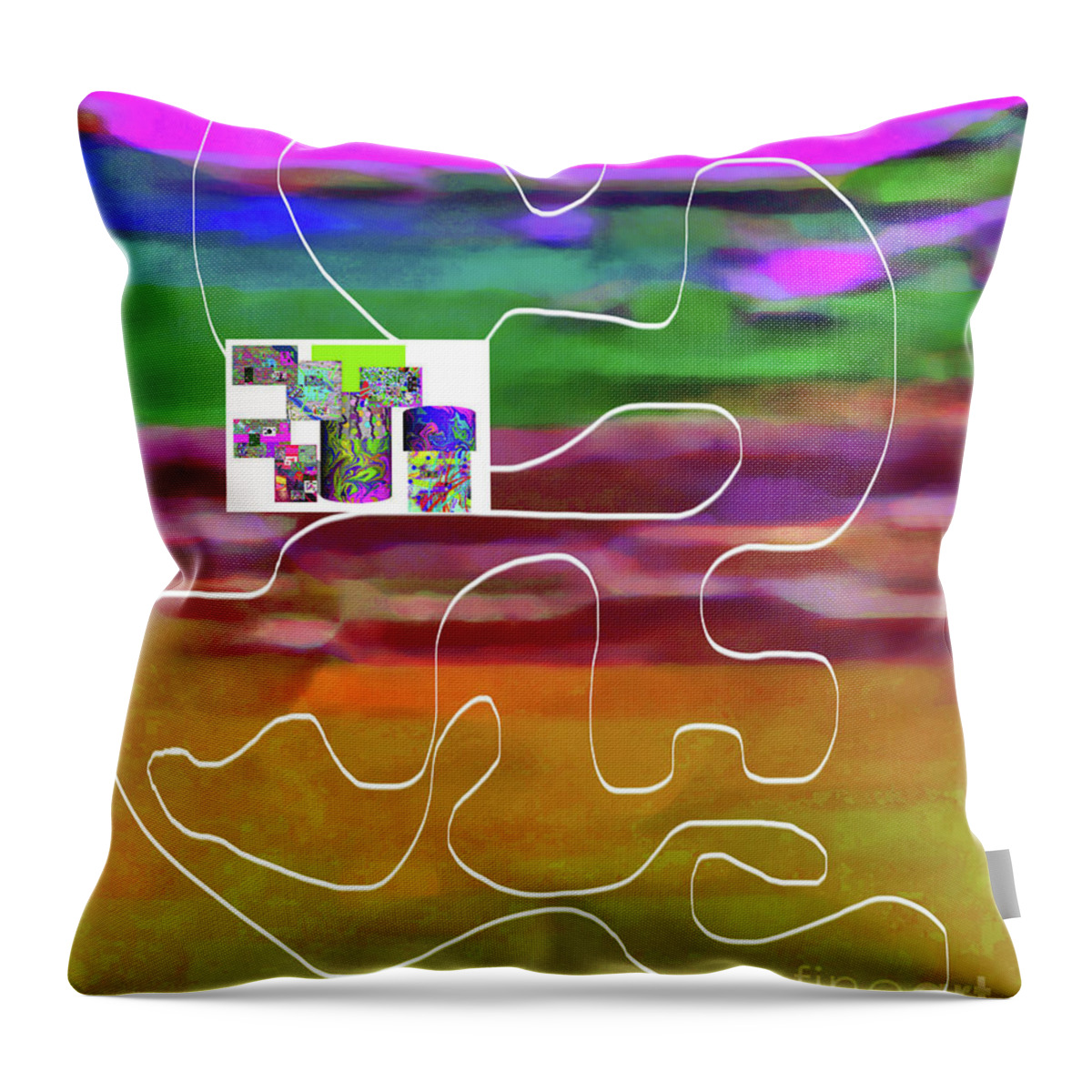 Walter Paul Bebirian Throw Pillow featuring the digital art 10-22-2015abc by Walter Paul Bebirian