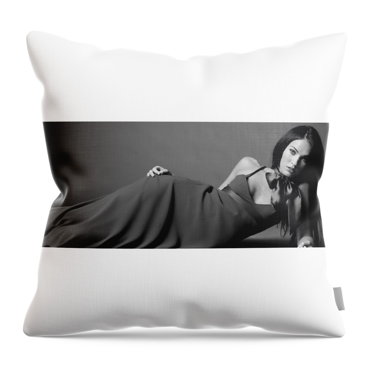 Megan Fox Throw Pillow featuring the digital art Megan Fox #10 by Super Lovely