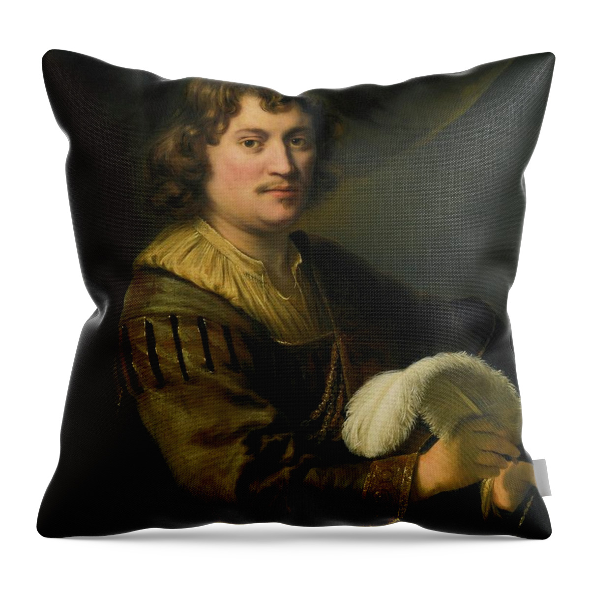 Ferdinand Bol Dordrecht 1616 - 1680 Amsterdam Portrait Of A Man Throw Pillow featuring the painting Portrait Of A Man #10 by MotionAge Designs