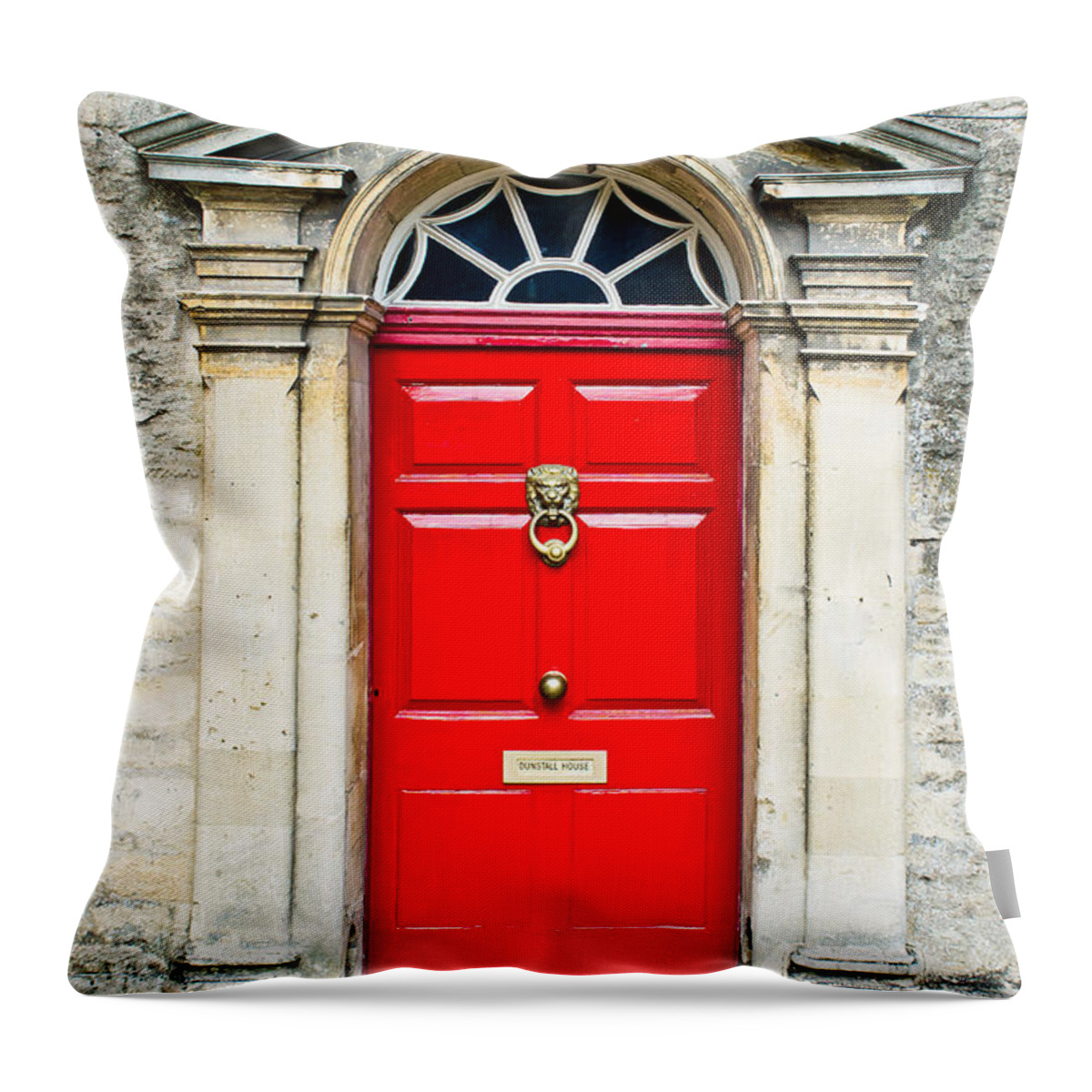 Access Throw Pillow featuring the photograph Red door #10 by Tom Gowanlock