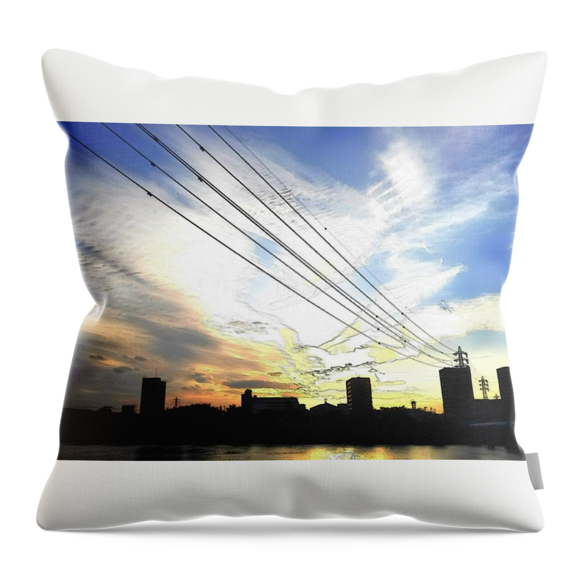 Sunset Throw Pillow featuring the digital art Sunset #10 by Kumiko Izumi