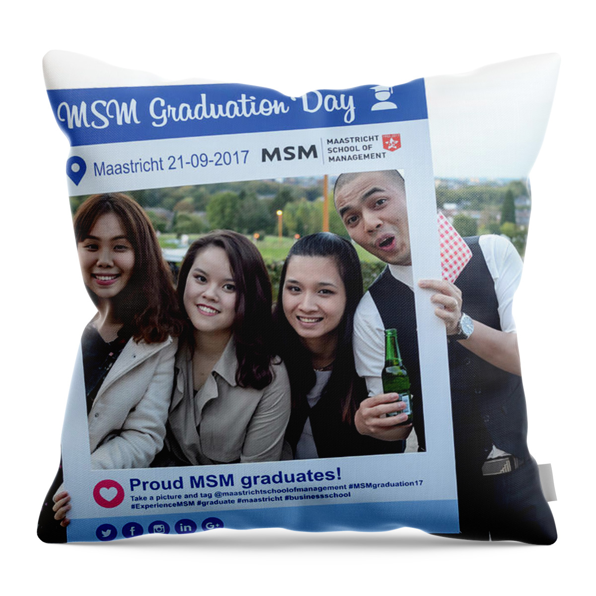  Throw Pillow featuring the photograph Graduation Ceremony 2017 #109 by Maastricht School Of Management