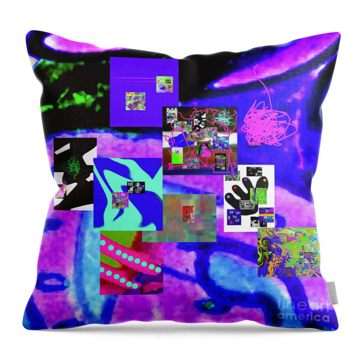 Walter Paul Bebirian Throw Pillow featuring the digital art 11-23-2016d by Walter Paul Bebirian