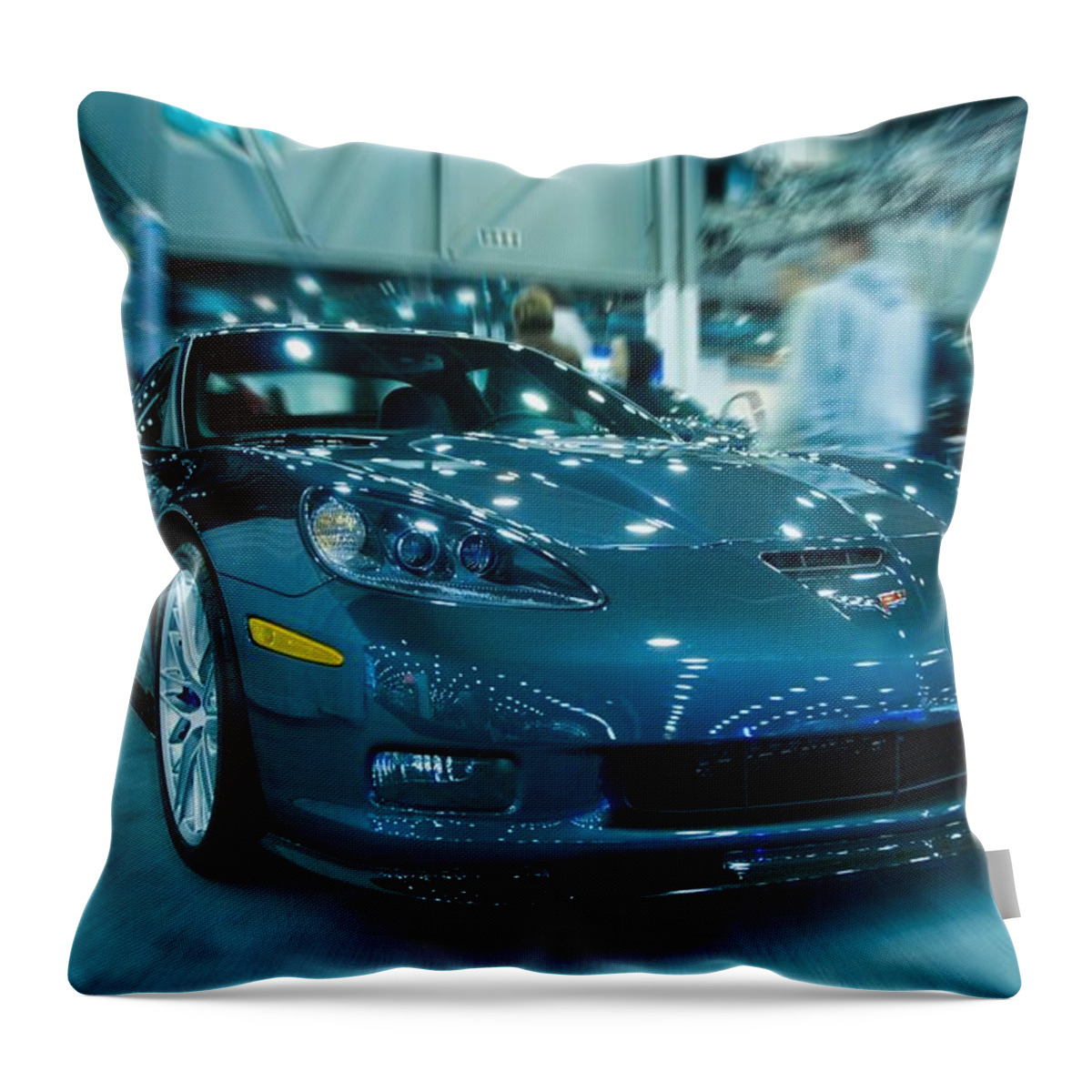 Chevrolet Corvette Throw Pillow featuring the digital art Chevrolet Corvette #11 by Super Lovely
