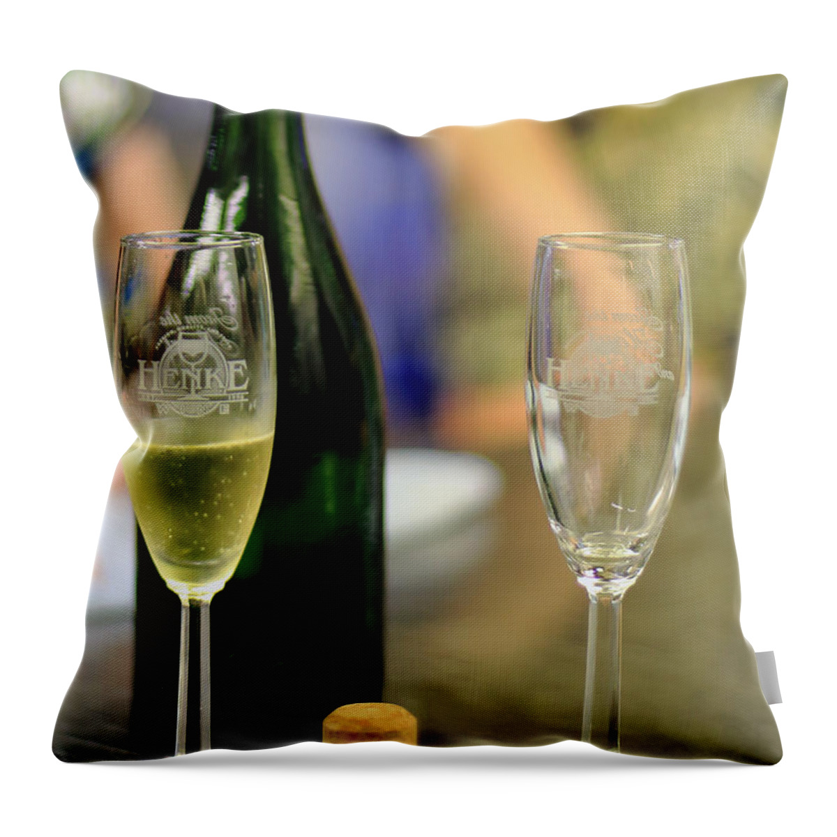 Henke Winery Sparkling Champagne Throw Pillow featuring the photograph Henke Winery Sparkling Champagne #11 by PJQandFriends Photography