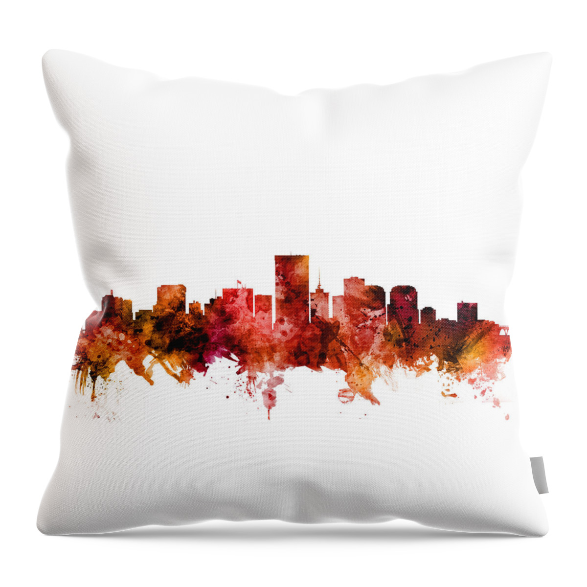 Richmond Throw Pillow featuring the digital art Richmond Virginia Skyline #11 by Michael Tompsett