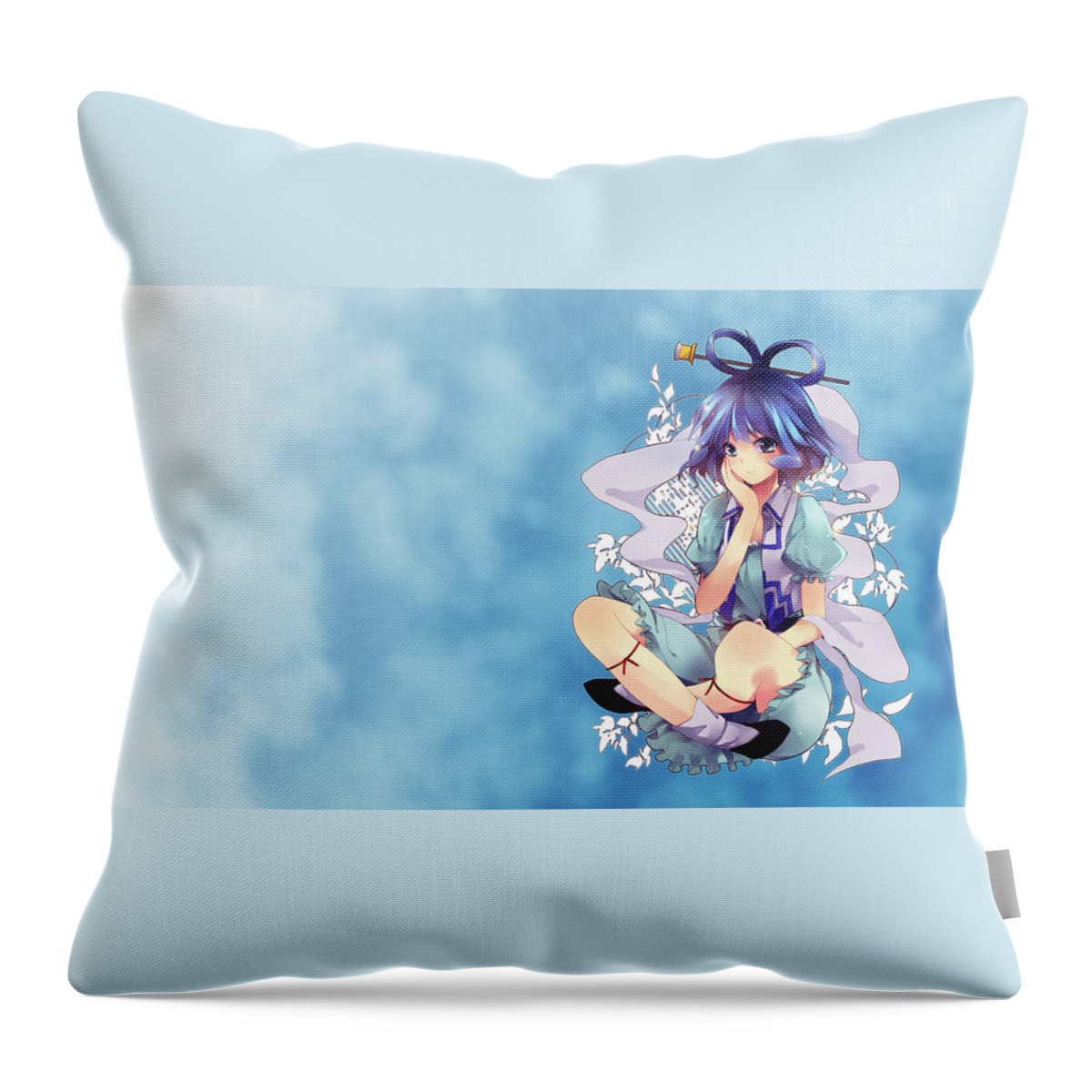 Touhou Throw Pillow featuring the digital art Touhou #11 by Maye Loeser