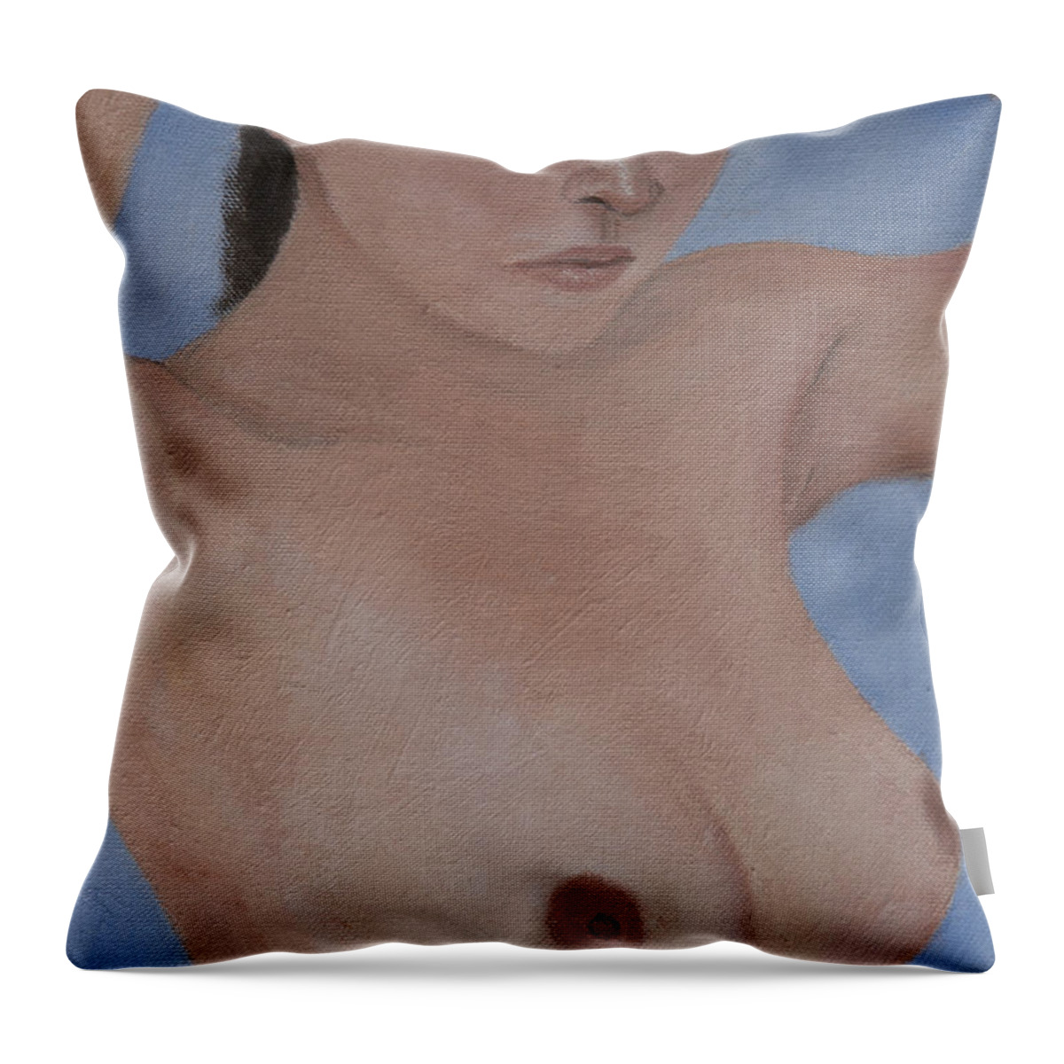 Nude Throw Pillow featuring the painting Youth #12 by Masami Iida