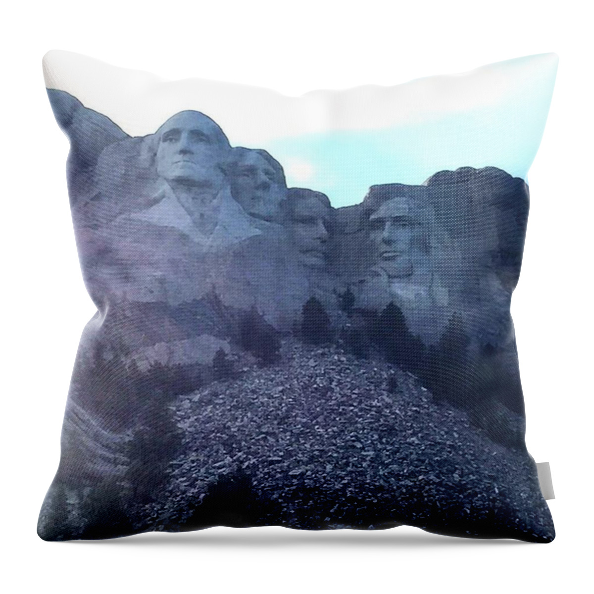 Mount Rushmore Throw Pillow featuring the photograph Mt Rushmore by Em Berens