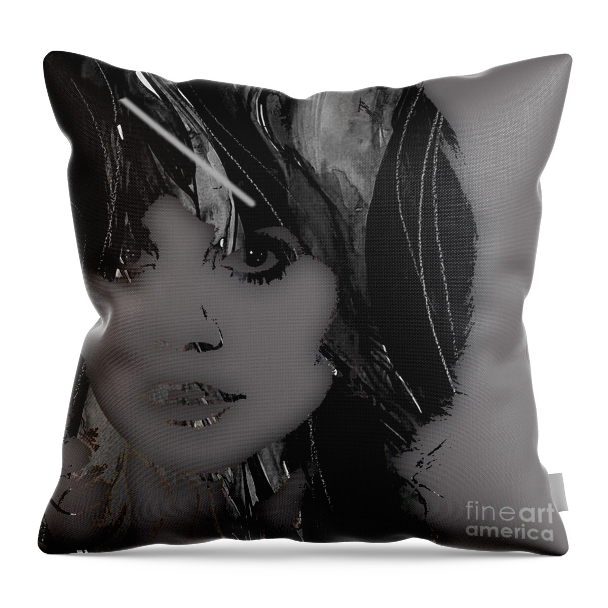 Linda Ronstadt Throw Pillow featuring the mixed media Linda Ronstadt Collection #12 by Marvin Blaine