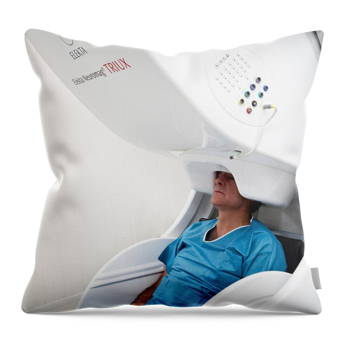 Examination Throw Pillow featuring the photograph Magnetoencephalography #12 by Amlie Benoist